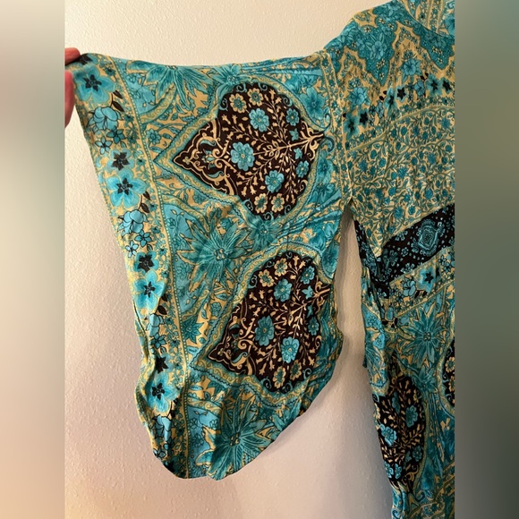 Sample Spell and the Gypsy Aloha Fox Kimono Turquoise OS - Picture 10 of 10